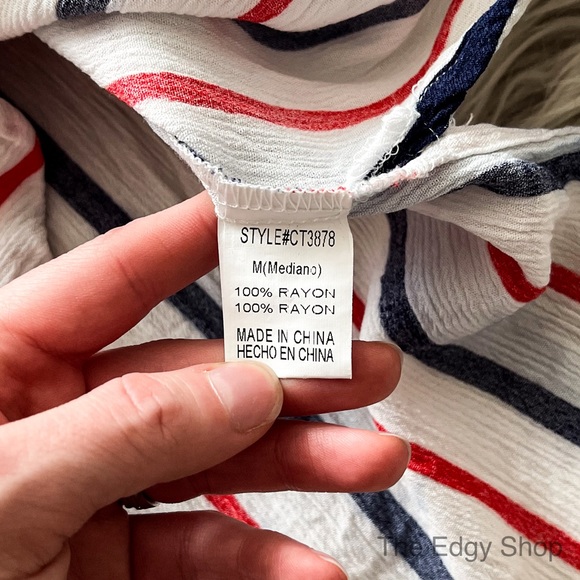 Crescent | Striped Patriotic Button Down Shirt - Picture 5 of 9